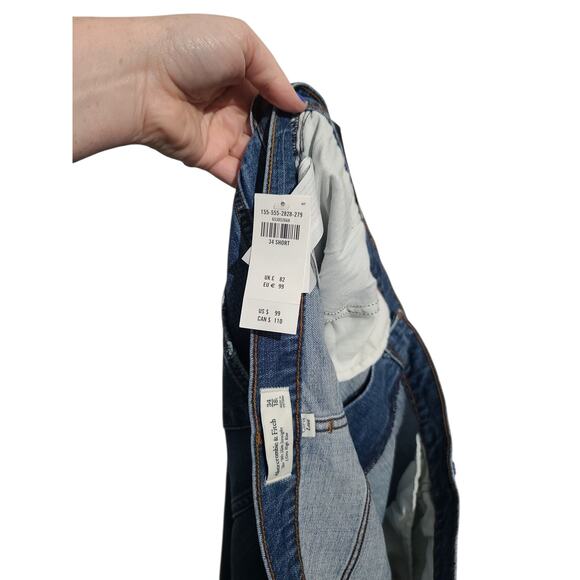 A & F The 90s Slim Straight Ultra High Rise Curve Love Jeans Size 34S NWT - Picture 6 of 6